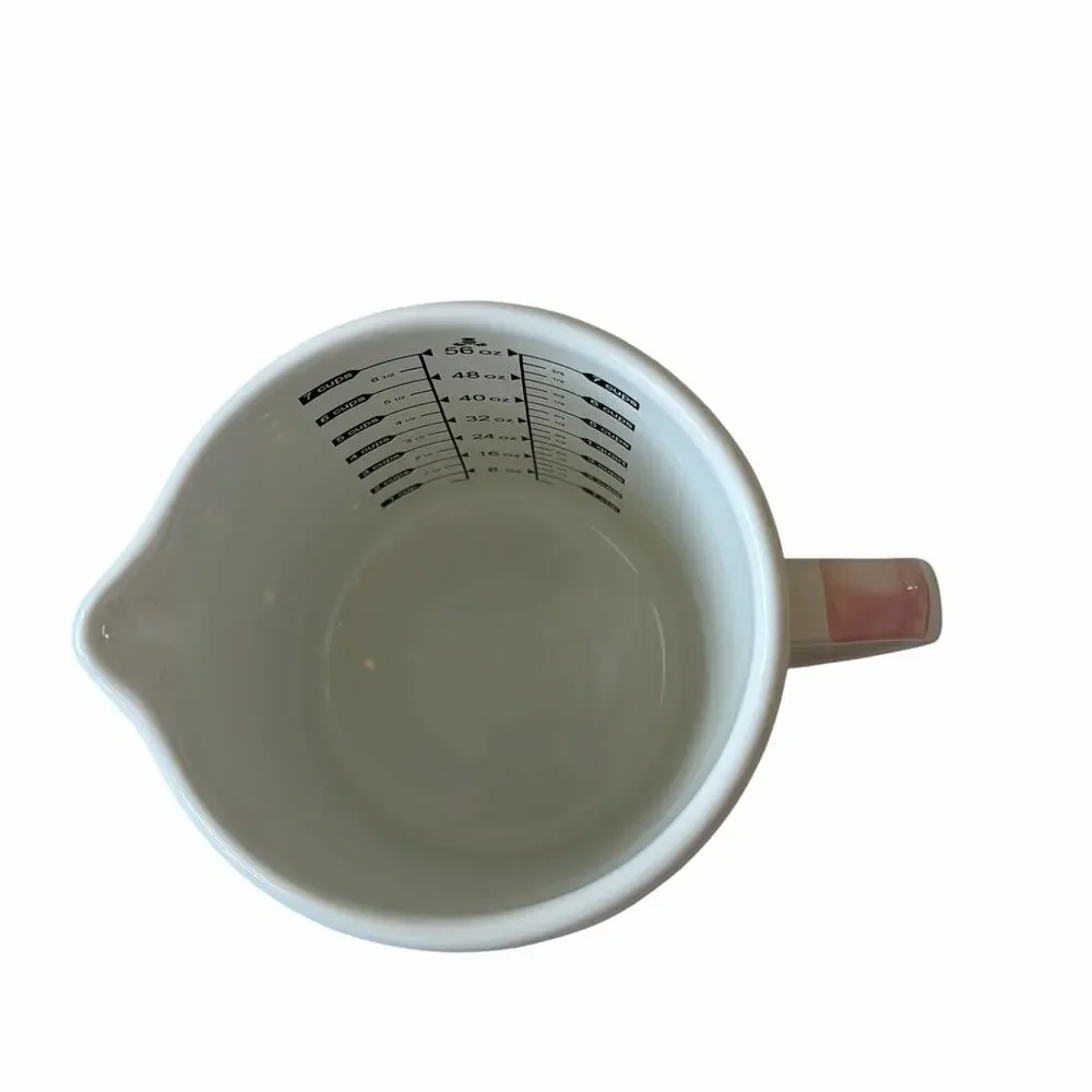 MacKenzie-Childs Rosy Check 7 Cup Measuring Cup Hand Painted New